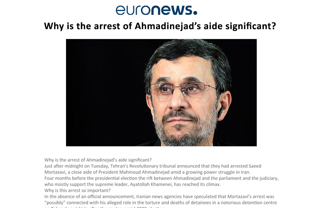 Why is the arrest of Ahmadinejad’s aide significant?