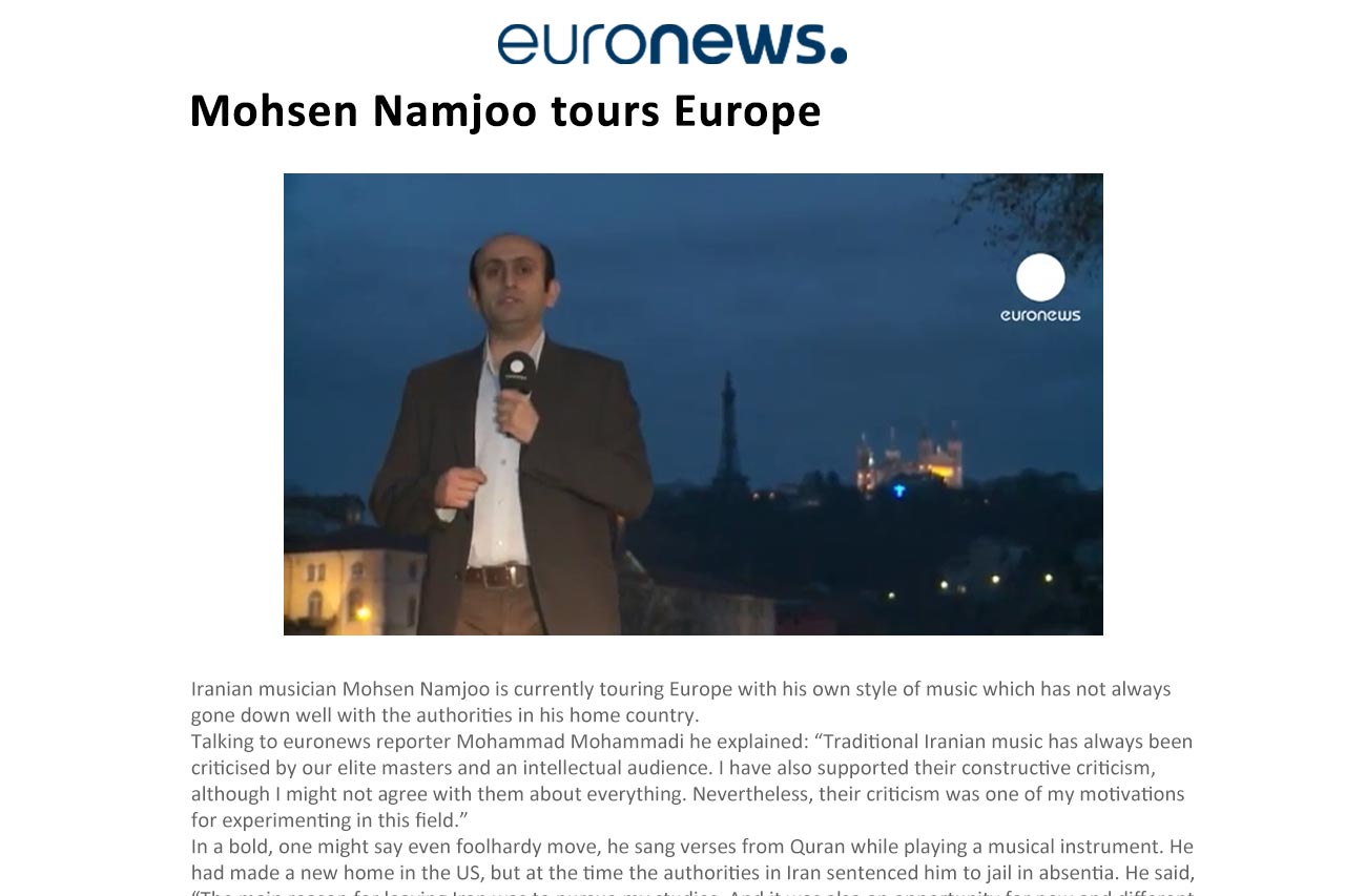 Mohsen Namjoo tours Europe