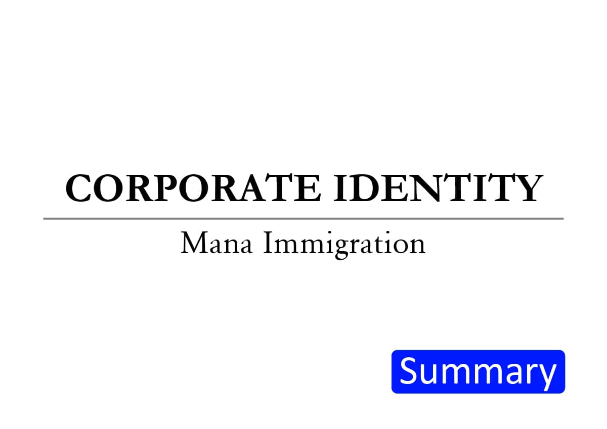 Corporate Identity: Mana Immigration