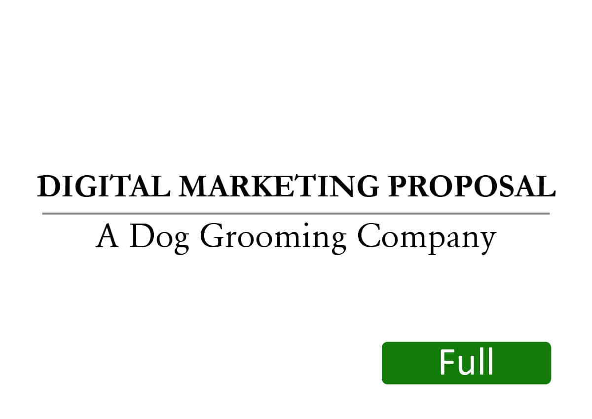 Digital Marketing Proposal: Dog Grooming