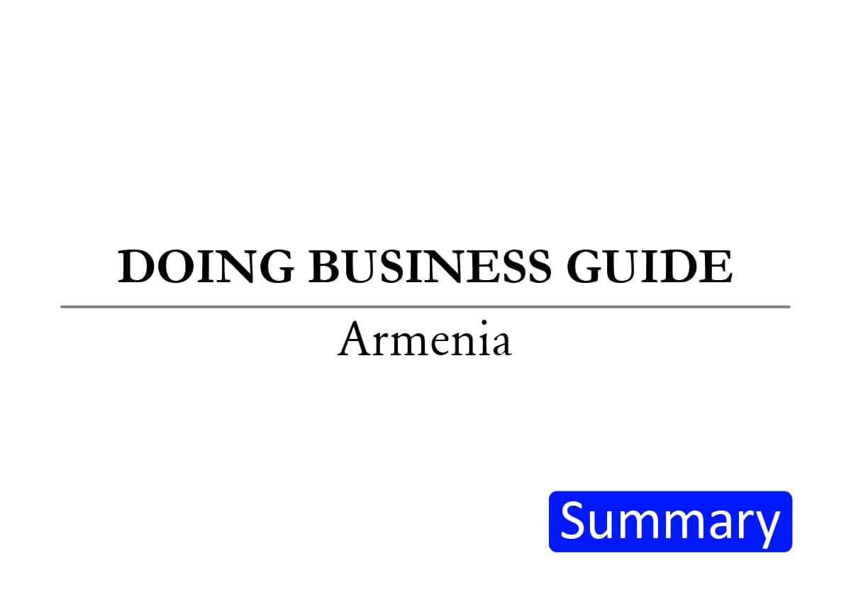 Doing Business Guide: Armenia